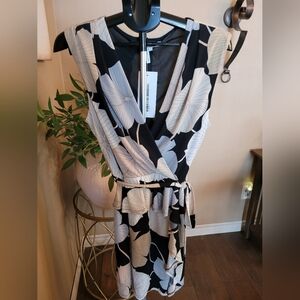 NWT Max & Cleo Leaf Print Midi Dress